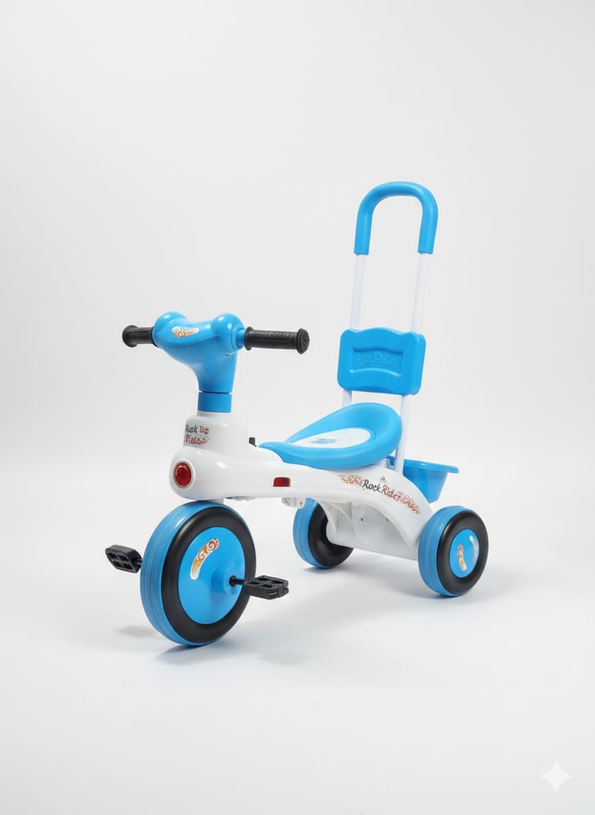 Rock Rider With Support Handle - Sky-Blu And White